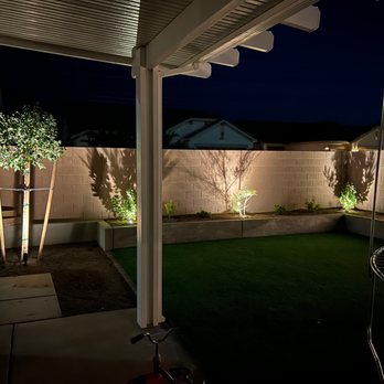Glorious Landscaping - a backyard at night - Landscaping Near Me Glorious Landscaping - a backyard at night - Landscaping Near Me