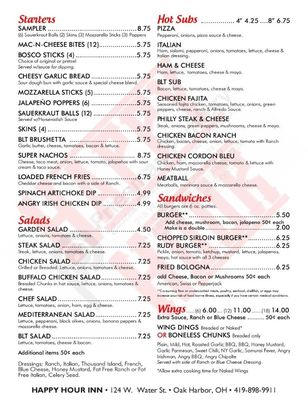 Menu photo 4 Happy Hour Inn Oak Harbor, OH