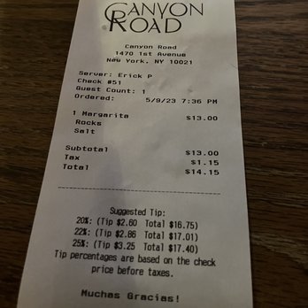 Canyon Road - Check - Mexican Near Me - New York, New York Canyon Road - Check - Mexican Near Me - New York, New York
