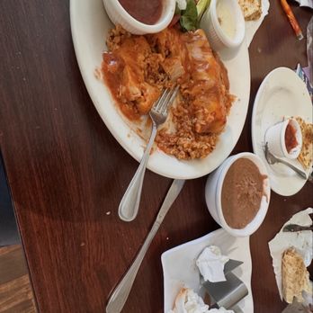 Cafe Rico - Chicken enchilada, refried beans , salsa, cheese/chicken quesadillas and a salad - Breakfast & Brunch Near Me - Grass Valley, California