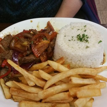 Las Brasa's - Beef with sauteed onions and peppers. The portions are larger than appear in the picture. - Peruvian Near Me - Allentown, Pennsylvania Las Brasa's - Beef with sauteed onions and peppers. The portions are larger than appear in the picture. - Peruvian Near Me - Allentown, Pennsylvania