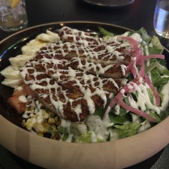 Rebellion Gastro Pub - Cobb salad with charred corn instead of bacon. Delicious! - Gastropubs Near Me - Danbury, Connecticut Rebellion Gastro Pub - Cobb salad with charred corn instead of bacon. Delicious! - Gastropubs Near Me - Danbury, Connecticut