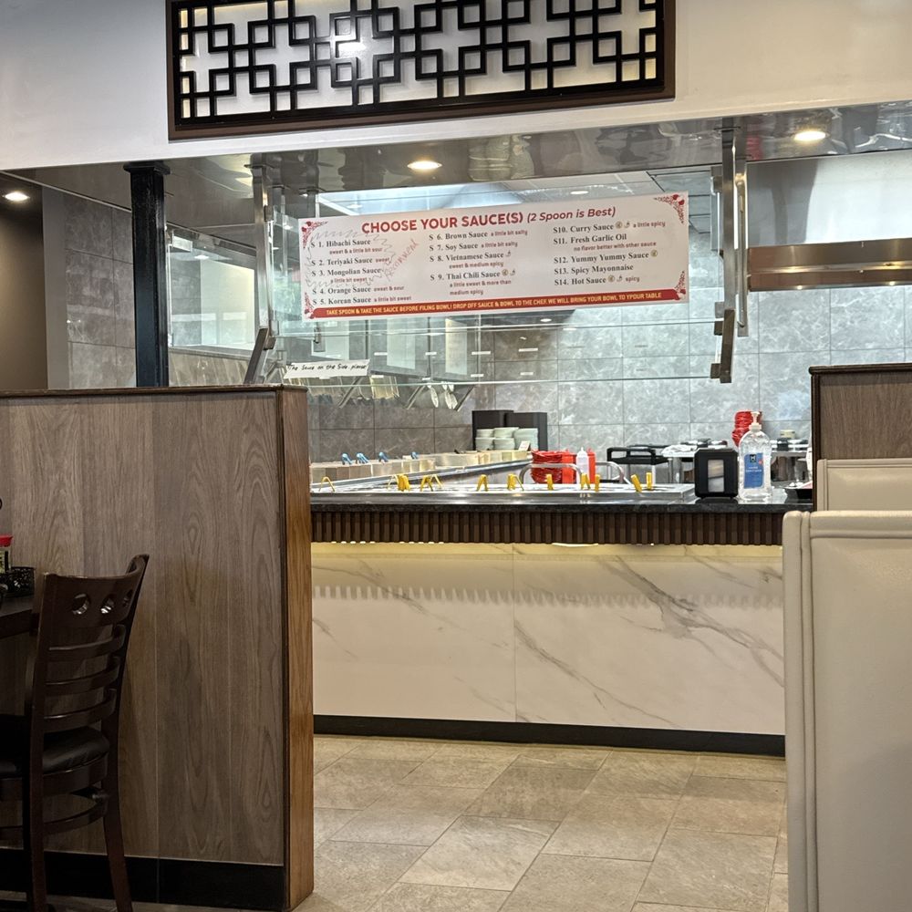 Mongolian grill cooking area.