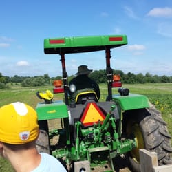 Prellwitz Produce - Riding the wagon to the berry patch.