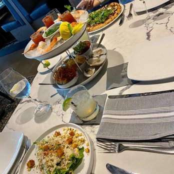 Pearl & Vine - seafood tower, ceasar and funghi pizza - New American Near Me - Katy, Texas Pearl & Vine - seafood tower, ceasar and funghi pizza - New American Near Me - Katy, Texas