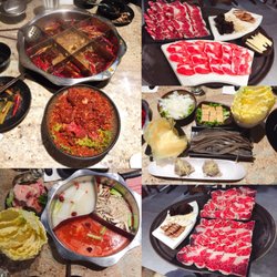 Fondue Chinoise - #spicyhotpot #beeftallow tomato&bone&mushroom soup #premiumbeef&lamb #spicybeef #shrimppasta #omasum #cabbage #frozentofu #mixmushroom