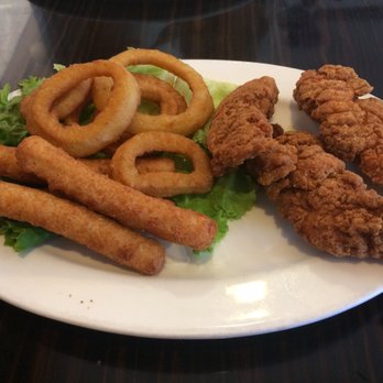 Tommy's Cafe - Appetizer Sampler- Onion Rings, Chicken Strips, and Mozzarella Sticks. - Cafes Near Me - Stockton, California