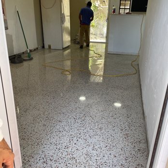 Marbellous Stone Restoration - Polished Tarrazzo floor. - Flooring Near Me - Miami, Florida Marbellous Stone Restoration - Polished Tarrazzo floor. - Flooring Near Me - Miami, Florida