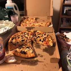 Hawaiian and chicken with olive