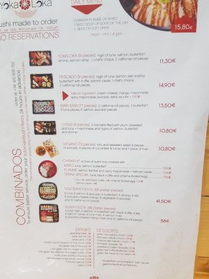 Menu photo 1 Yokaloka Madrid, M Menu photo 1 Yokaloka Madrid, M