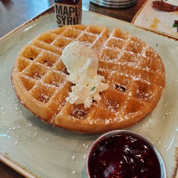First Watch - Waffle with fresh berry compote and real maple syrup - Cafes Near Me - New Port Richey, Florida First Watch - Waffle with fresh berry compote and real maple syrup - Cafes Near Me - New Port Richey, Florida