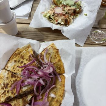 Santo Taco - BIRRIA QUESADILLA FISH TACO - Mexican Near Me - Salt Lake City, Utah