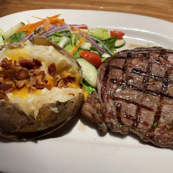 El Mazatlan - Rib-Eye, 10 oz.with loaded baked potato and  side salad - Mexican Near Me - Bowling Green, Kentucky