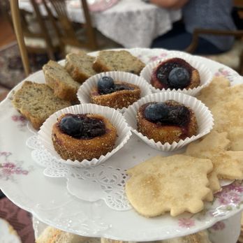 The Olde Magnolia Tea Room - Our desserts - banana bread, shortbread cookie and a small fruit tart - delicious!!!! - Tea Rooms Near Me - Upland, California The Olde Magnolia Tea Room - Our desserts - banana bread, shortbread cookie and a small fruit tart - delicious!!!! - Tea Rooms Near Me - Upland, California