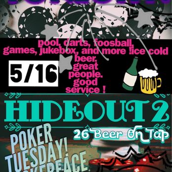 Hideout 2 - a flyer for a poker tournament - Bars Near Me - Canyon Lake, Texas