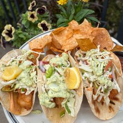 Alright summer, we'll hang on as long as you do 
 Shrimp Tacos - Beer-battered tempura shrimp