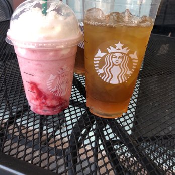 Starbucks - Strawberry frap and unsweetened green tea - Coffee & Tea Near Me - Henderson, Nevada
