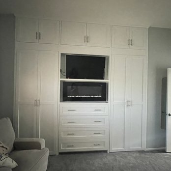 OC Finishwood - After (closets, TV, electric fireplace, and drawers) - Cabinetry Near Me - Orange, California OC Finishwood - After (closets, TV, electric fireplace, and drawers) - Cabinetry Near Me - Orange, California