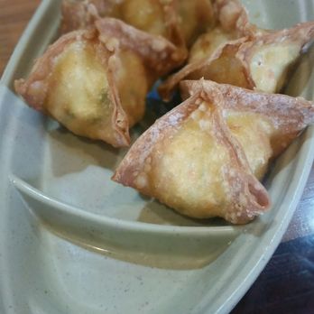 Bento Box - Crab wontons (5pc) 1 already eaten - Japanese Near Me - Sacramento, California