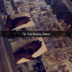 Some of the jewelry they sell and their henna designs.