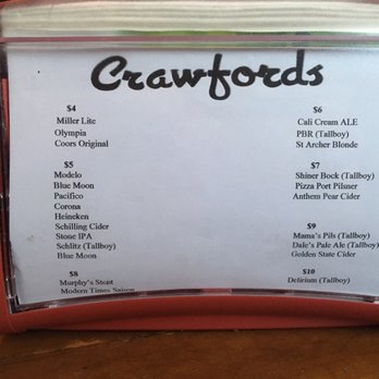 Crawford's - Beer menu - Southern Near Me - Los Angeles, California