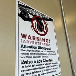 Lucky - Shopping Carts will lock it taken beyond the parking lot boundary!!