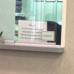 Bergen Oral & Maxillofacial Surgery - The sign they put up after I've been waiting in the lobby for over 15 minutes.