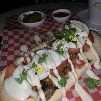 Cafe Landwer - Sabich flatbread - Breakfast & Brunch Near Me - Boston, Massachusetts