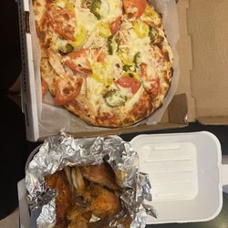 Santino's Pizzas & Subs - Made my own pizza, and hot wings