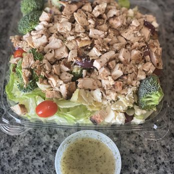 Sequoia Sandwich Company - Greek salad with chicken...I had them add avocado, artichokes, broccoli and pepperoncini's homemade lemon greek dressing :) - Sandwiches Near Me - Bakersfield, California Sequoia Sandwich Company - Greek salad with chicken...I had them add avocado, artichokes, broccoli and pepperoncini's homemade lemon greek dressing :) - Sandwiches Near Me - Bakersfield, California