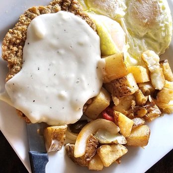 Wake Up Café - Chicken fried steak and eggs with country potatoes. - Breakfast & Brunch Near Me - Bakersfield, California Wake Up Café - Chicken fried steak and eggs with country potatoes. - Breakfast & Brunch Near Me - Bakersfield, California