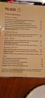 Menu photo 2 Paladar London, LND