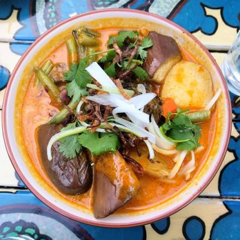 Reckless Noodle House - Curry noodles with egg plants and green beans - Bars Near Me - Seattle, Washington Reckless Noodle House - Curry noodles with egg plants and green beans - Bars Near Me - Seattle, Washington