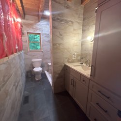The Tile Shop - Tile work, lights and fixtures in progress