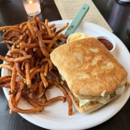 Waygu happy hour burger and fries Waygu happy hour burger and fries