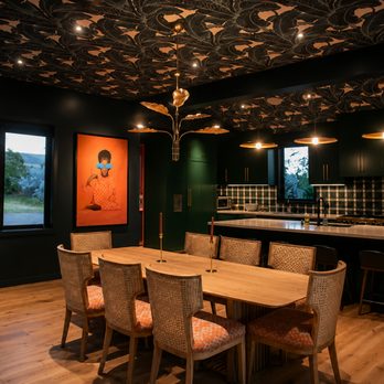 Wendt Electric - Luxury dining room with designer lighting, custom kitchen finishes, and modern interior design with premium ambiance. - Electricians Near Me - Sebastopol, California Wendt Electric - Luxury dining room with designer lighting, custom kitchen finishes, and modern interior design with premium ambiance. - Electricians Near Me - Sebastopol, California