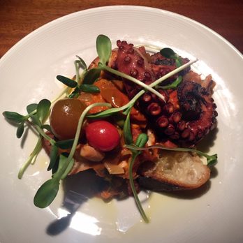 Mahogany Grille - Grilled Octopus & Chorizo Caponata Appetizer - New American Near Me - Durango, Colorado
