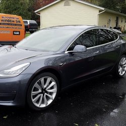 Bloomington Window Tint - Tesla model 3 ceramic window tints and paint protection wrap on the base of the car
