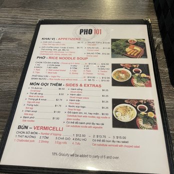 Pho 101 - Back of menu - Vietnamese Near Me - Westminster, California Pho 101 - Back of menu - Vietnamese Near Me - Westminster, California