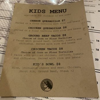 Lady Dahlia Tequila Bar - Kids' menu Feb 2026 - Bars Near Me - Mount Prospect, Illinois