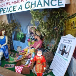 Chic - "Give Peace a Chance" Window. Year 2013. In honor of Yoko Ono's 80th birthday celebration in 2013.