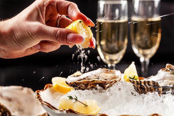 Humble Oysters and Bubbles by null