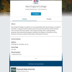 New England College - Linked in page