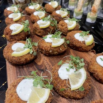 Social Thyme Catering - Crab cakes with lemon dill sauce - Caterers Near Me - Chino Hills, California Social Thyme Catering - Crab cakes with lemon dill sauce - Caterers Near Me - Chino Hills, California