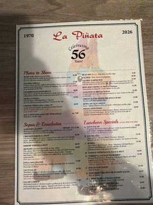 Menu photo 1 La Pinata Phoenix, AZ