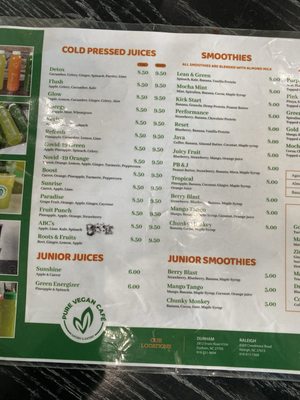 Menu photo 3 Pure Vegan Café Durham, NC