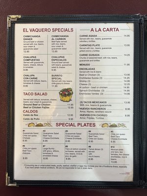 Menu photo 4 El Vaquero Houston, TX