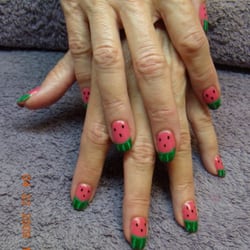 Perfectly Polished - Watermelon nails