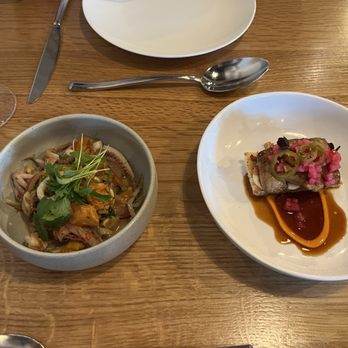 Rooster & Owl - Squid salad (left) and banh mi (right) - New American Near Me - Washington, DC, District of Columbia Rooster & Owl - Squid salad (left) and banh mi (right) - New American Near Me - Washington, DC, District of Columbia