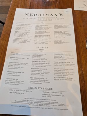 Menu photo 3 Merriman's Honolulu Honolulu, HI Menu photo 3 Merriman's Honolulu Honolulu, HI